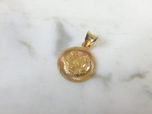 Load image into Gallery viewer, Vintage Estate 14K Yellow White &amp; Rose Gold Religious Pendant 1.3g E1609