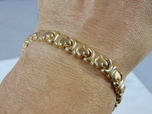 Load image into Gallery viewer, Womens Vintage Estate 10K Yellow Gold Heart Bracelet, 12.6g E1695