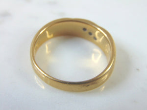 MENS VINTAGE ESTATE 14K YELLOW GOLD RING WITH 3 SMALL DIAMONDS 7.75g  E1723