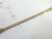 Load image into Gallery viewer, Womens 14k Rose Yellow &amp; White Gold Italian Chain Link ID Bracelet 5.6g E1732