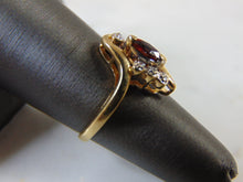 Load image into Gallery viewer, Womens Vintage Estate 10k Gold Ruby Colored Stone Ring w/ Diamonds 2.7g E1738