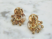 Load image into Gallery viewer, Womens Vintage Estate 14K Gold Diamond Sapphire Earrings, 10.1g E1788