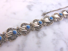 Load image into Gallery viewer, Womens Vintage Estate Sterling Silver Bracelet w/ Turquoise 31.6g E1904