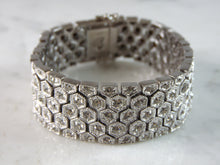 Load image into Gallery viewer, Womens Vintage Estate Sterling Silver Heavy CZ Bracelet 68.2g E1950