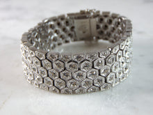 Load image into Gallery viewer, Womens Vintage Estate Sterling Silver Heavy CZ Bracelet 68.2g E1950