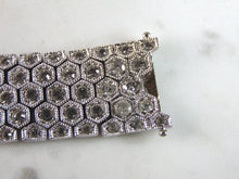 Load image into Gallery viewer, Womens Vintage Estate Sterling Silver Heavy CZ Bracelet 68.2g E1950