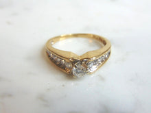 Load image into Gallery viewer, Womens Vintage Estate 14K Yellow Gold Diamond Anniversary Ring, 3.5g E1974