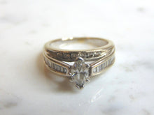 Load image into Gallery viewer, Womens Vintage Estate 14k White Gold Marquise Diamond Ring 6.4g #E1990