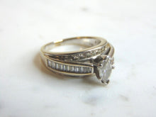 Load image into Gallery viewer, Womens Vintage Estate 14k White Gold Marquise Diamond Ring 6.4g #E1990