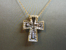 Load image into Gallery viewer, Womens 14k Gold Necklace w/ Religious Crucifix Cross Diamond Pendant 3.9g E2016