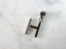 Load image into Gallery viewer, Womens Vintage Estate Sterling Silver CZ Letter "H" Pendant 1.4g E2042