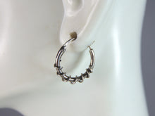Load image into Gallery viewer, Womens Vintage Estate Sterling Silver Modernist Hoop Earrings 1.2g E2045