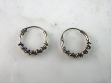 Load image into Gallery viewer, Womens Vintage Estate Sterling Silver Modernist Hoop Earrings 1.2g E2045