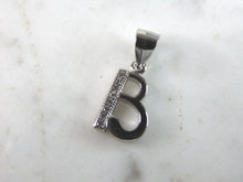 Load image into Gallery viewer, Womens Vintage Estate Sterling Silver CZ Letter "B" Pendant 1.3g E2092