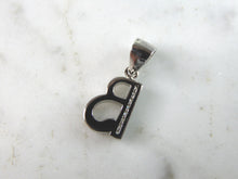 Load image into Gallery viewer, Womens Vintage Estate Sterling Silver CZ Letter "B" Pendant 1.3g E2092