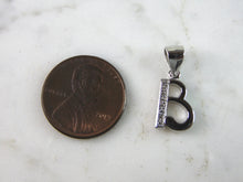 Load image into Gallery viewer, Womens Vintage Estate Sterling Silver CZ Letter "B" Pendant 1.3g E2092