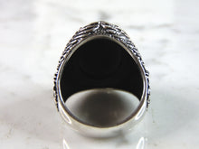 Load image into Gallery viewer, Mens Sterling Silver Onyx Eagle Ring 14.7g E2117