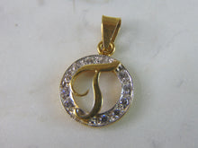 Load image into Gallery viewer, Womens Vintage Estate 18K Yellow Gold Letter T Pendant 2.2g E2147