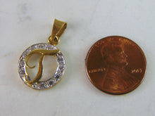 Load image into Gallery viewer, Womens Vintage Estate 18K Yellow Gold Letter T Pendant 2.2g E2147