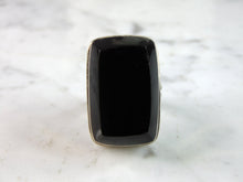 Load image into Gallery viewer, Womens Vintage Estate Sterling Silver Modernist Onyx Ring 23g E2165