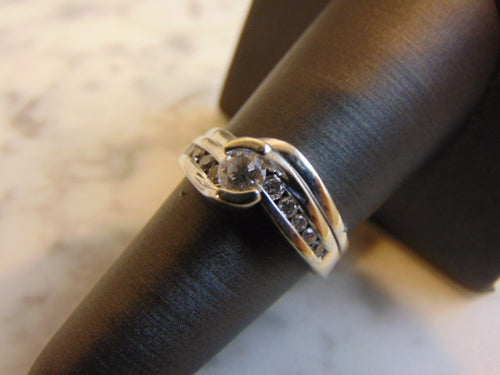 Women's Vintage Estate 14K White Gold Diamond Ring, 5.5g E2188
