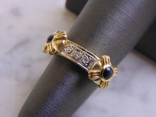 Load image into Gallery viewer, Women&#39;s Vintage Estate 14K Yellow Gold Sapphire &amp; Diamond Ring, 5.6g E2198