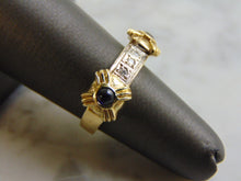 Load image into Gallery viewer, Women&#39;s Vintage Estate 14K Yellow Gold Sapphire &amp; Diamond Ring, 5.6g E2198