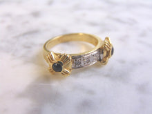 Load image into Gallery viewer, Women&#39;s Vintage Estate 14K Yellow Gold Sapphire &amp; Diamond Ring, 5.6g E2198