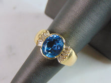 Load image into Gallery viewer, Womens Vintage Estate 14K Yellow Gold Aquamarine Ring 7.7g E2212