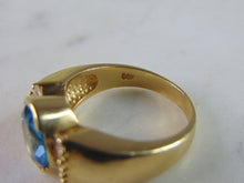 Load image into Gallery viewer, Womens Vintage Estate 14K Yellow Gold Aquamarine Ring 7.7g E2212