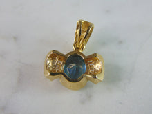 Load image into Gallery viewer, Womens Vintage Estate 14K Yellow Gold Aquamarine Pendant 3.9g E2217