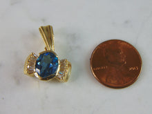 Load image into Gallery viewer, Womens Vintage Estate 14K Yellow Gold Aquamarine Pendant 3.9g E2217