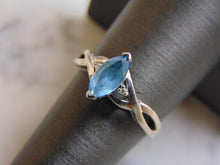 Load image into Gallery viewer, Womens Vintage Estate 10K White Gold Topaz Diamond Ring, 1.7g E2230
