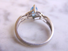 Load image into Gallery viewer, Womens Vintage Estate 10K White Gold Topaz Diamond Ring, 1.7g E2230