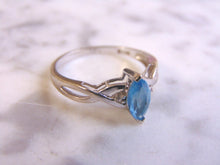 Load image into Gallery viewer, Womens Vintage Estate 10K White Gold Topaz Diamond Ring, 1.7g E2230