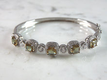 Load image into Gallery viewer, Womens Vintage Estate Sterling Silver Citrine CZ Bangle Bracelet 15.4g E2232