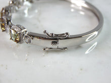 Load image into Gallery viewer, Womens Vintage Estate Sterling Silver Citrine CZ Bangle Bracelet 15.4g E2232