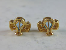 Load image into Gallery viewer, Womens Vintage Estate 14K Yellow Gold Aquamarine Earrings 8.4g E2238