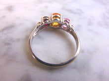 Load image into Gallery viewer, Womens Vintage Estate 14K Gold Multi Stone Diamond Ring, 3.8g E2244