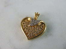 Load image into Gallery viewer, Womens Vintage Estate 14K Yellow Gold Heart Diamond Pendant 1.6g E2249
