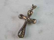 Load image into Gallery viewer, Womens Vintage Estate 14K White Gold Diamond Cross Pendant 3.3g E2260