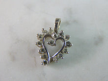 Load image into Gallery viewer, Womens Vintage Estate 14K White Gold Diamond Heart Pendant 1.6g E2272