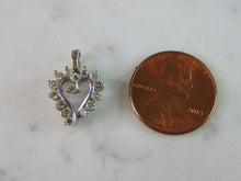 Load image into Gallery viewer, Womens Vintage Estate 14K White Gold Diamond Heart Pendant 1.6g E2272
