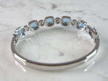 Load image into Gallery viewer, Womens Vintage Estate Sterling Silver Topaz CZ Bangle Bracelet 15.1g E2282