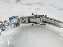 Load image into Gallery viewer, Womens Vintage Estate Sterling Silver Topaz CZ Bangle Bracelet 15.1g E2282