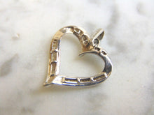 Load image into Gallery viewer, Womens Vintage Estate 10K White Gold Heart Diamond Pendant 1.7g E2329