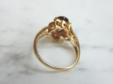 Load image into Gallery viewer, Womens Vintage Estate 10k Yellow Gold Garnet &amp; Diamond Ring 3.1g #E2361