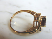 Load image into Gallery viewer, Womens Vintage Estate 10k Yellow Gold Garnet &amp; Diamond Ring 3.1g #E2361