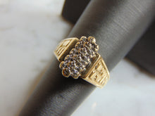 Load image into Gallery viewer, Womens Vintage Estate 10K Yellow Gold &amp; Diamond Cluster Designer BOGO Ring 4.2g E2362
