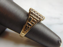 Load image into Gallery viewer, Womens Vintage Estate 10K Yellow Gold &amp; Diamond Cluster Designer BOGO Ring 4.2g E2362